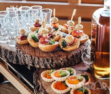 20 бр Бамбукови дървени клечки вилички за хапки шишчета скара BBQ парти ...