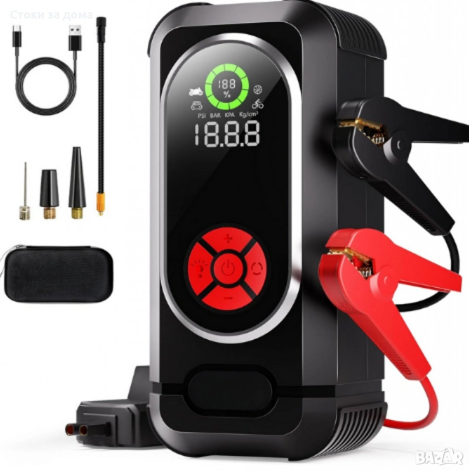 Стартер за кола с въздушен компресор, снимка 1