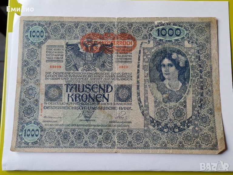 АВСТРИЯ 1000 КРОНИ 1919 год., снимка 1