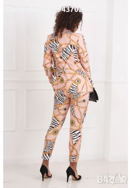 Елегантен дамски панталон в цвят пудра 3004, снимка 1