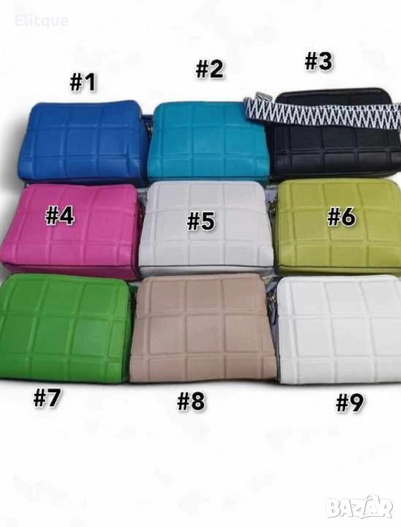 Стилна дамска к. капитонирана чанта с дълга дебела дръжка и отделение с цип, снимка 1