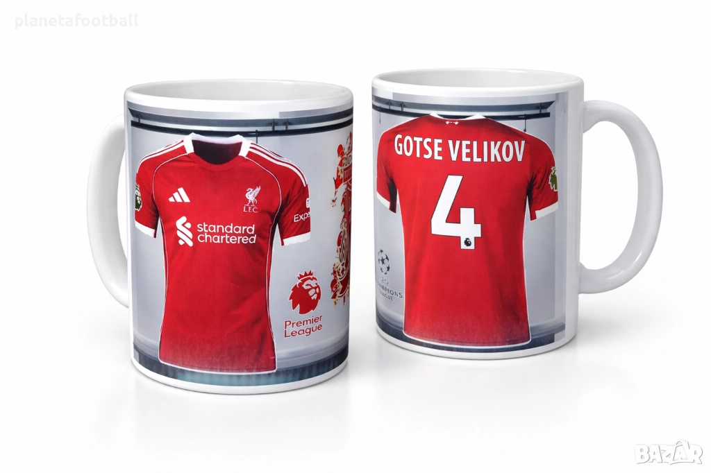 Фен чаша на Ливърпул ТВОЕТО ИМЕ, ТВОЯТ НОМЕР. FC LIVERPOOL чаша СЕЗОН 25/26!Не просто чаша!, снимка 1