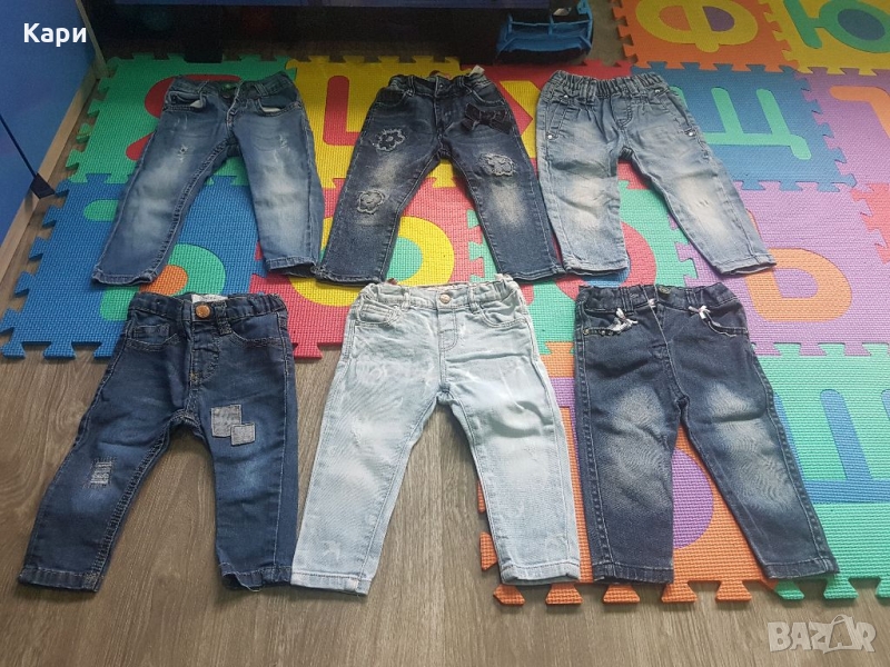 Лот Бебешки дънки 6-12м 4лв броя, снимка 1