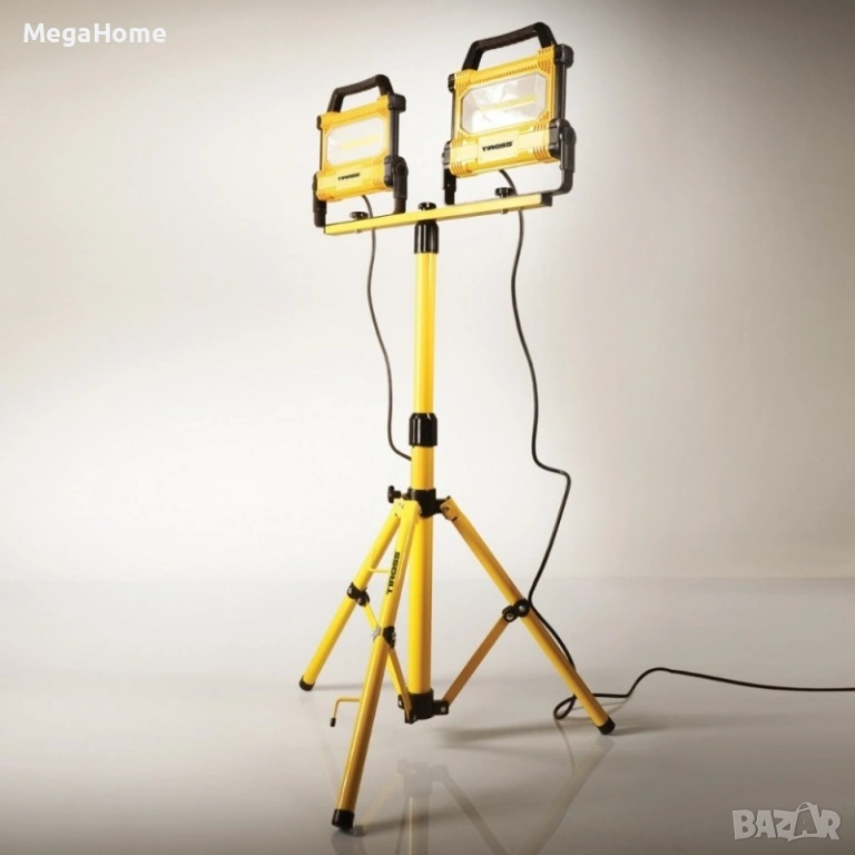 Стойка за прожектори и фенери, Тип трипод, Алуминий, Жълт, 60/160 см, снимка 1