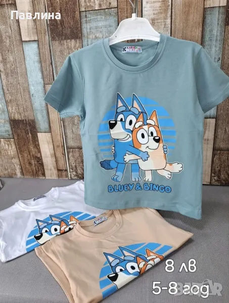 Тениска за момче в три цвята Bluey, снимка 1