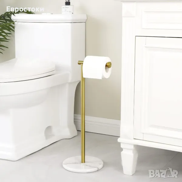 KES BPH284S1-BZ Стоящ държач за тоалетна ролка Неръждаема стомана SUS304 Мраморна основа, полирано, снимка 1