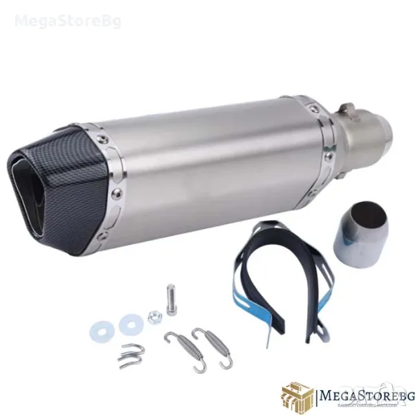 Гърне за мотор мотоциклет PA932 - 37см - СИВО С КАРБОН, снимка 1