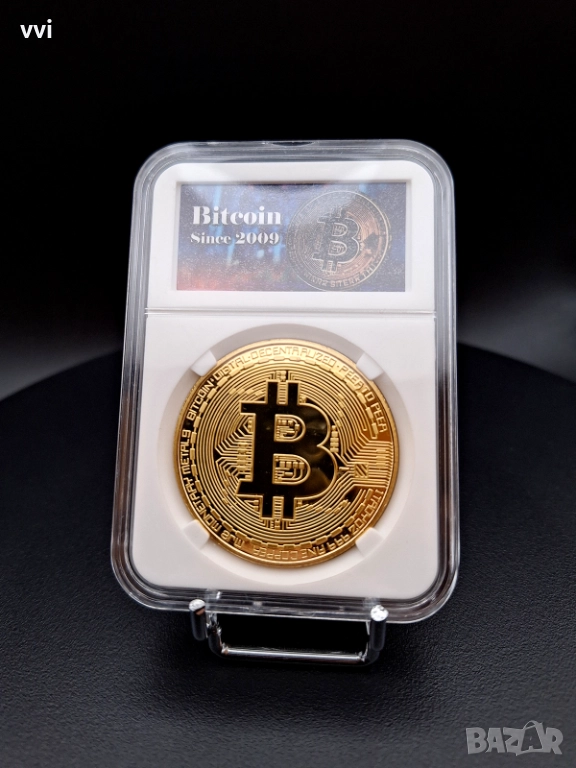 Сувенирна монета Bitcoin, снимка 1
