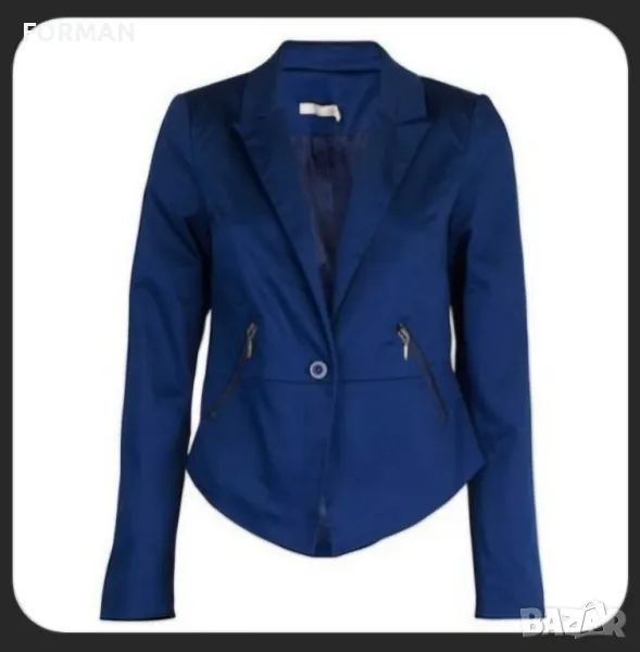 Сатенирано сако с ципове на джобовете, снимка 1