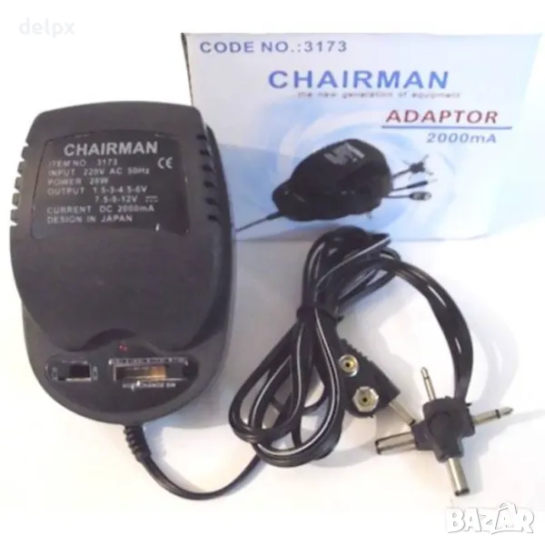 Мрежов адаптер 3173, нестабилизиран, комбиниран, 12V/9V/7,5V/6V/4,5V/3V/1,5V, 2A, 24W, снимка 1
