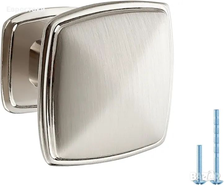 Квадратна дръжка за шкаф от полиран никел за кухненски шкафове и чекм, снимка 1