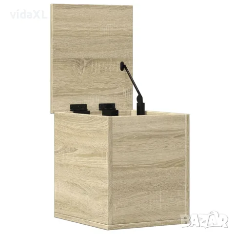 vidaXL Кутия за съхранение дъб сонома 30x35x35 см инженерно дърво, снимка 7 - Скринове - 56148209
