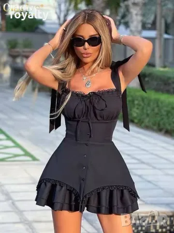 Елегантна черна дамска рокля 