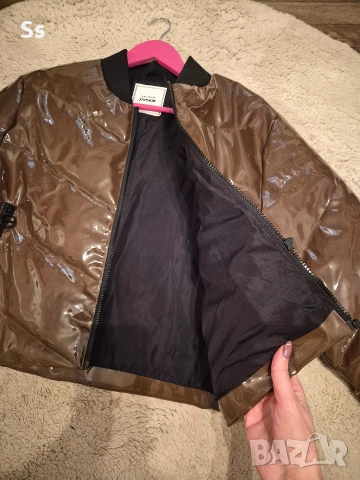 лачено кафяво яке бомбър на PIMKIE, снимка 4 - Якета - 53639482