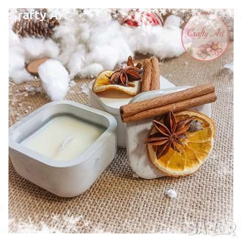 Ароматна соева свещ в керамична кутия ръчна изработка от естествени материали , снимка 3 - Декорация за дома - 51980236