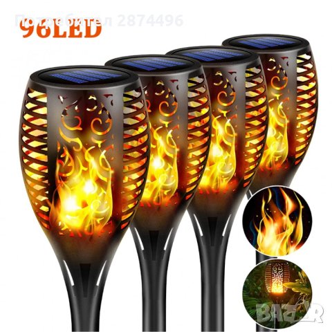 3948 Соларна лампа тип факла с пламък , снимка 14 - Соларни лампи - 41641581