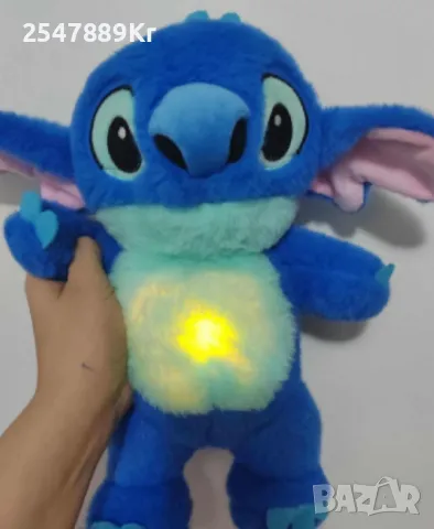 Stitch, плюшена бебешка играчка, с мелодия и светлина, снимка 2 - Плюшени играчки - 48908542