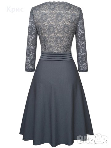 Елегантна дамска рокля с дантела, размер L, снимка 2 - Рокли - 44505890