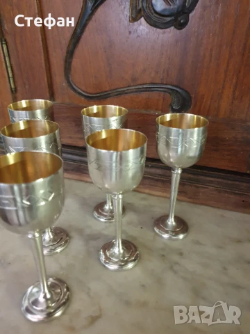 Комплект сребърни чаши, снимка 5 - Антикварни и старинни предмети - 50934607