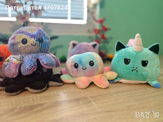 Плюшена играчка с 2 лица - октопод, лисица, еднорог, снимка 7 - Плюшени играчки - 53084351