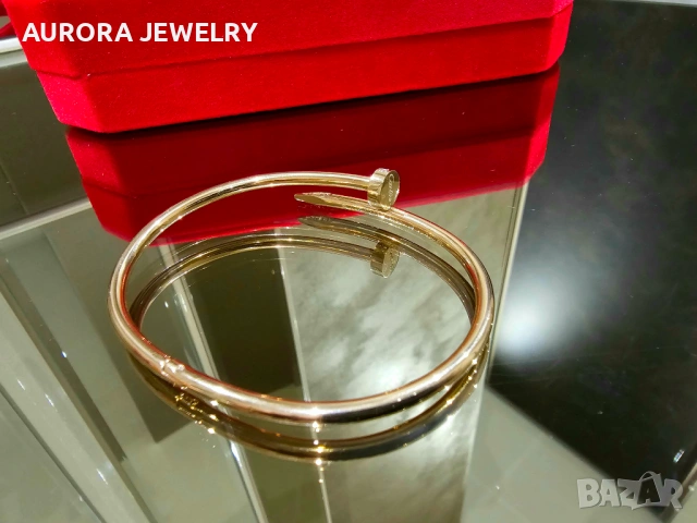 CARTIER Nail Juste un Clou Small Thin Rose Gold Diamonds Гривна Пирон, снимка 5 - Гривни - 53238730