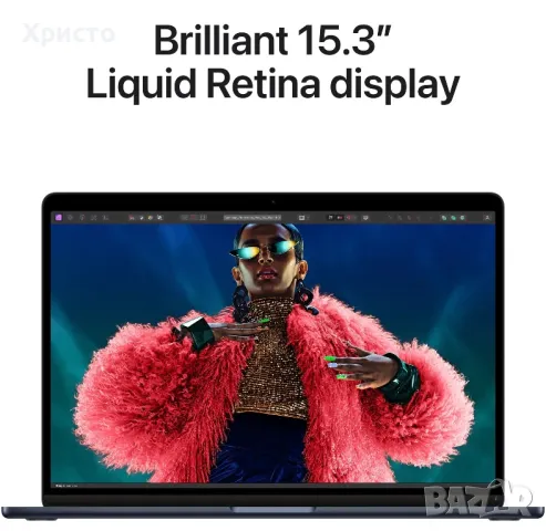 НОВ!!! Лаптоп Apple MacBook Air 15", Apple M3, 8 CPU ядра и 10 GPU ядра, 8GB, 256GB SSD, Midnight, снимка 2 - Лаптопи за работа - 47934297