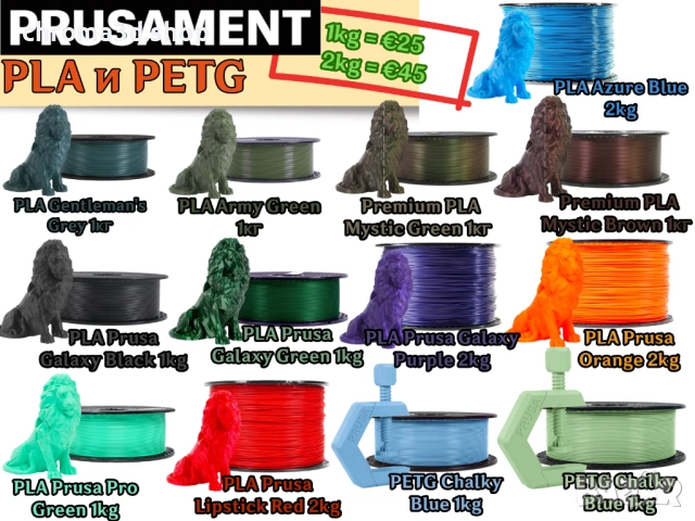 Filament филамент Нишка за 3D принтер Printer PLA PETG ABS NYLON TPU, снимка 3 - Други - 52318750
