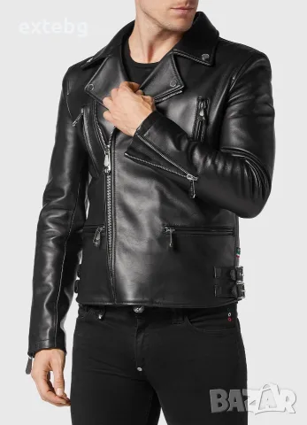 PHILIPP PLEIN оригинално ново рокерско кожено яке XXL