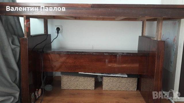 Холна и трапезна маса разтегателна, правоъгълна, повдигащ механизъм, 122 /65/ 58 - 70 см, снимка 2 - Маси - 53542615