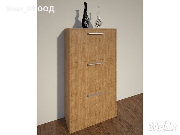 Голям шкаф за обувки с 3 клапващи врати