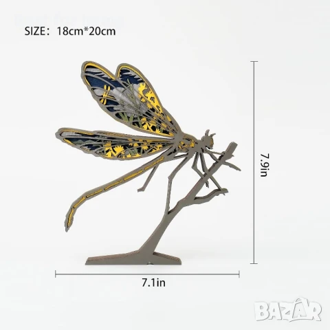3D дървени животно с LED нощна лампа, снимка 4 - Лед осветление - 50565550
