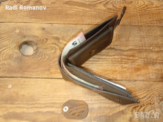 Ръчно изработен мъжки кожен портфейл, ловен аксесоар, , снимка 4 - Портфейли, портмонета - 53287565