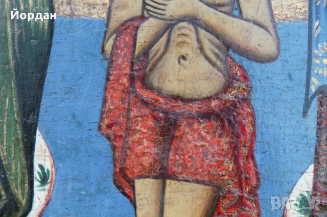 Стара Българска икона 19в Воскресение Христово, снимка 7 - Антикварни и старинни предмети - 33990282