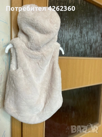 Елегантен мек пух елек с качулка в екрю Primar р-р 86 за 12-18 месно, снимка 5 - Бебешки якета и елеци - 53654777