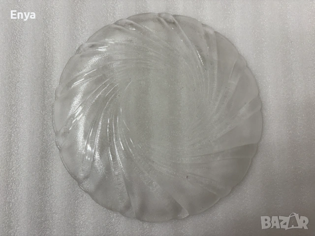 Стъклена чиния (плато), (поднос) за ордьовър или салата, снимка 3 - Чинии - 53648518