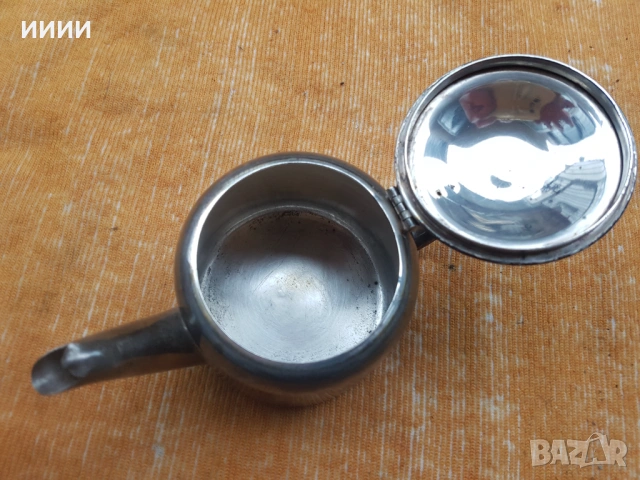 Посребрен чайник, снимка 2 - Антикварни и старинни предмети - 53401008