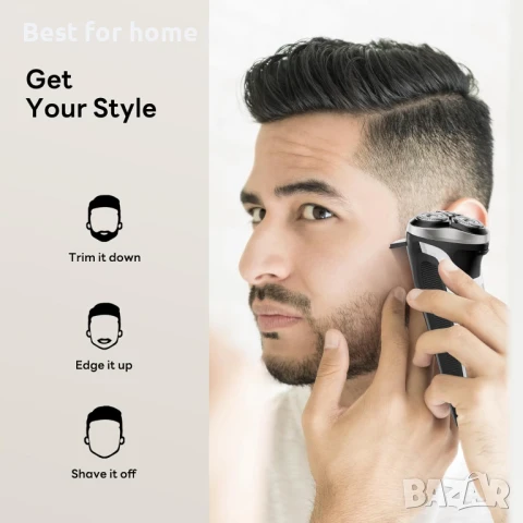  ‎ DOAO  2 в 1 водоустойчива, безжична ,ротационна самобръсначка за брада, снимка 4 - Електрически самобръсначки - 50916520