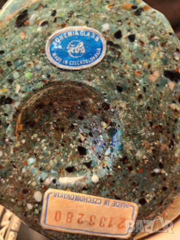 рядка фигура на играч ( американски футбол) цветно арт стъкло, ръчна работа, Чехословакия - 1960-те, снимка 4 - Други ценни предмети - 52134383