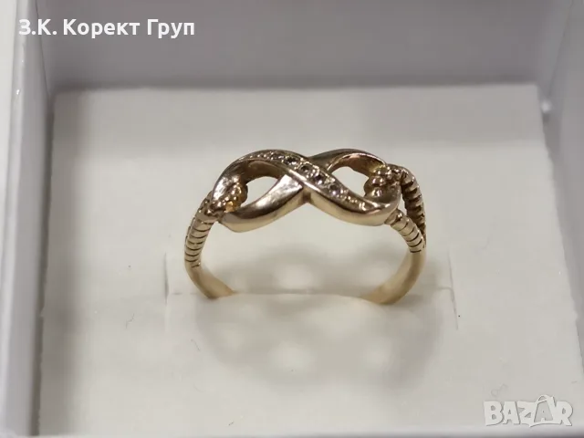 Дамски златен пръстен 14К 585 / 2,47 гр., снимка 5 - Пръстени - 55782608