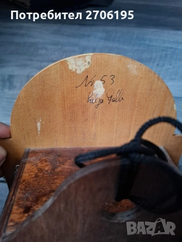 Винтидж механичен стенен часовник с ръчно рисуван циферблат , снимка 6 - Антикварни и старинни предмети - 53098483