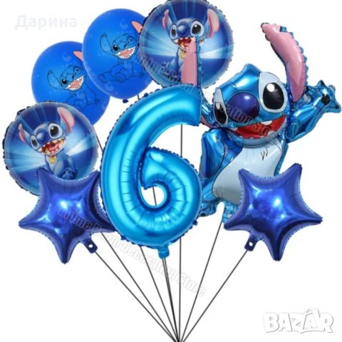 Парти сет украса Стич, снимка 3 - Други - 41843474