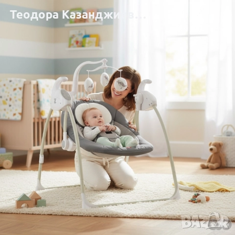 Електрическа люлка за бебе Zizito Hana, снимка 4 - Детски люлки - 51914145