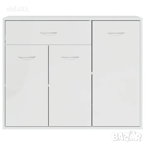 vidaXL Бюфет, бял гланц, 88x30x70 см, инженерно дърво, снимка 6 - Бюфети - 56147756