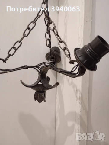 Стар полюлей от ковано желязо троен колекция, снимка 2 - Антикварни и старинни предмети - 50646181