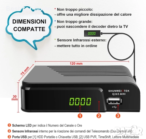 Невидим DVB-T2 цифров ефирен декодер 2024, поддръжка на USB PVR запис, снимка 4 - Мрежови адаптери - 52444625
