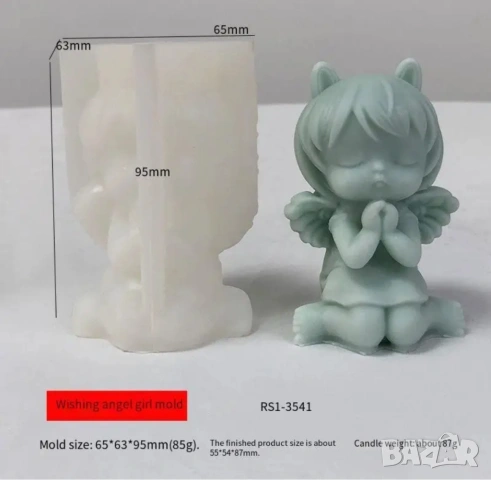 Молд момиче ангел с ушички два вида , снимка 11 - Форми - 53336902