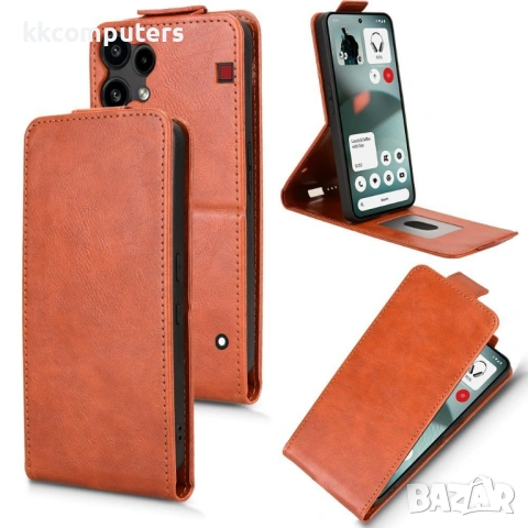 Вертикален Кожен Флип Калъф за Nothing Phone (3a) Lite 5G - Магнитен клип, Стойка, Слот за Карта, Вк, снимка 4 - Калъфи, кейсове - 53416908