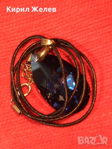 ГОЛЯМ ФАСЕТИРАН ЦВЕТЕН КРИСТАЛЕН АРТ МЕДАЛЬОН КОЛИЕ ФИНО НЕЖНО БИЖУ 4048, снимка 3 - Колиета, медальони, синджири - 35527186