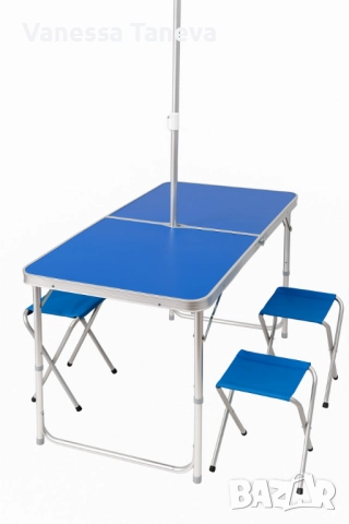 Комплект Сгъваема Маса и Столове, снимка 4 - Маси - 51597900