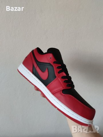 Nike Air Jordan 1 Low Reverse Bred Red Нови Мъжки Обувки Кецове Маратонки Размер 42 Номер Червени, снимка 4 - Маратонки - 39343854